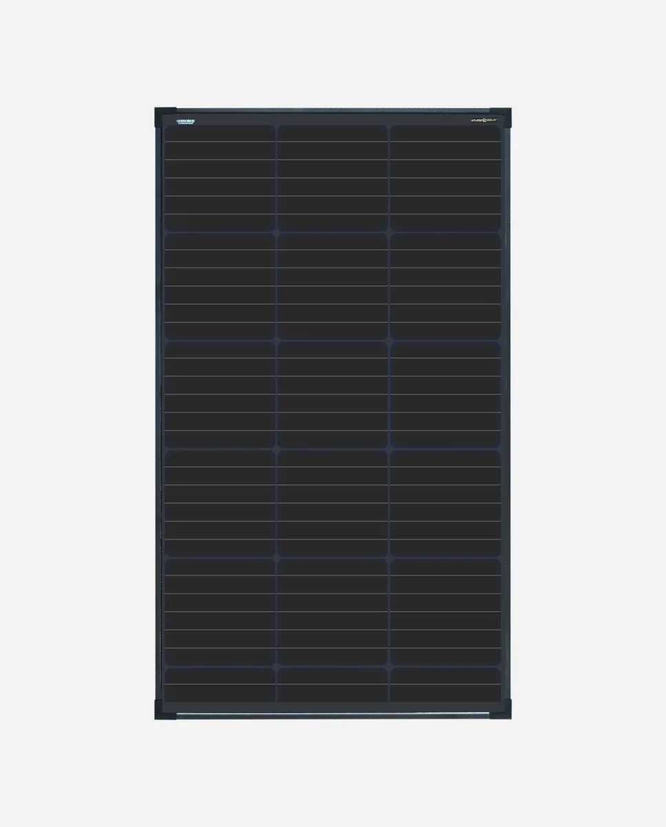 100 Watt Solarmodul Black-Frame Rückseiten Kontaktiert.