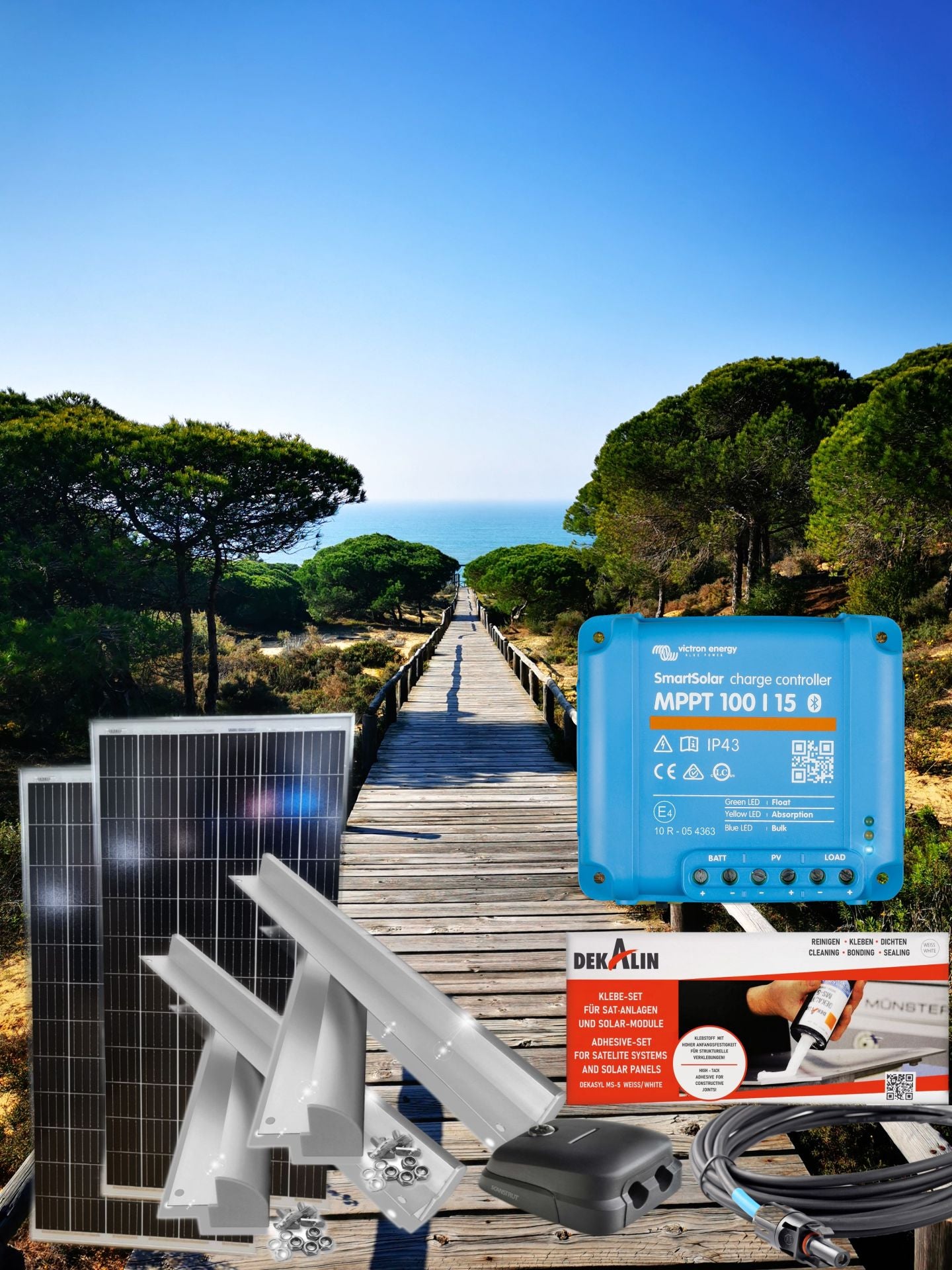 Solaranlage 200 Watt für Wohnmobil und Van - monokristallin