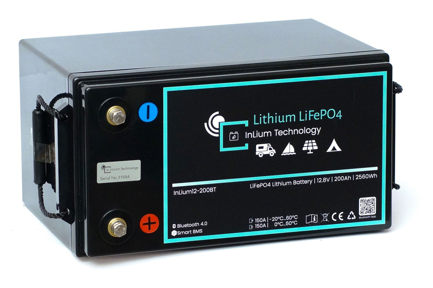 200Ah Lithium LiFePO4 - Smart-BMS Bluetooth-Sitzsockeleinbau