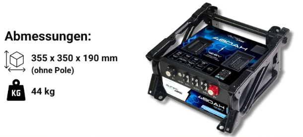 Supervolt JUMBO 480Ah LiFePO4 Untersitzbatterie 12,8V mit Heizung & Bluetooth
