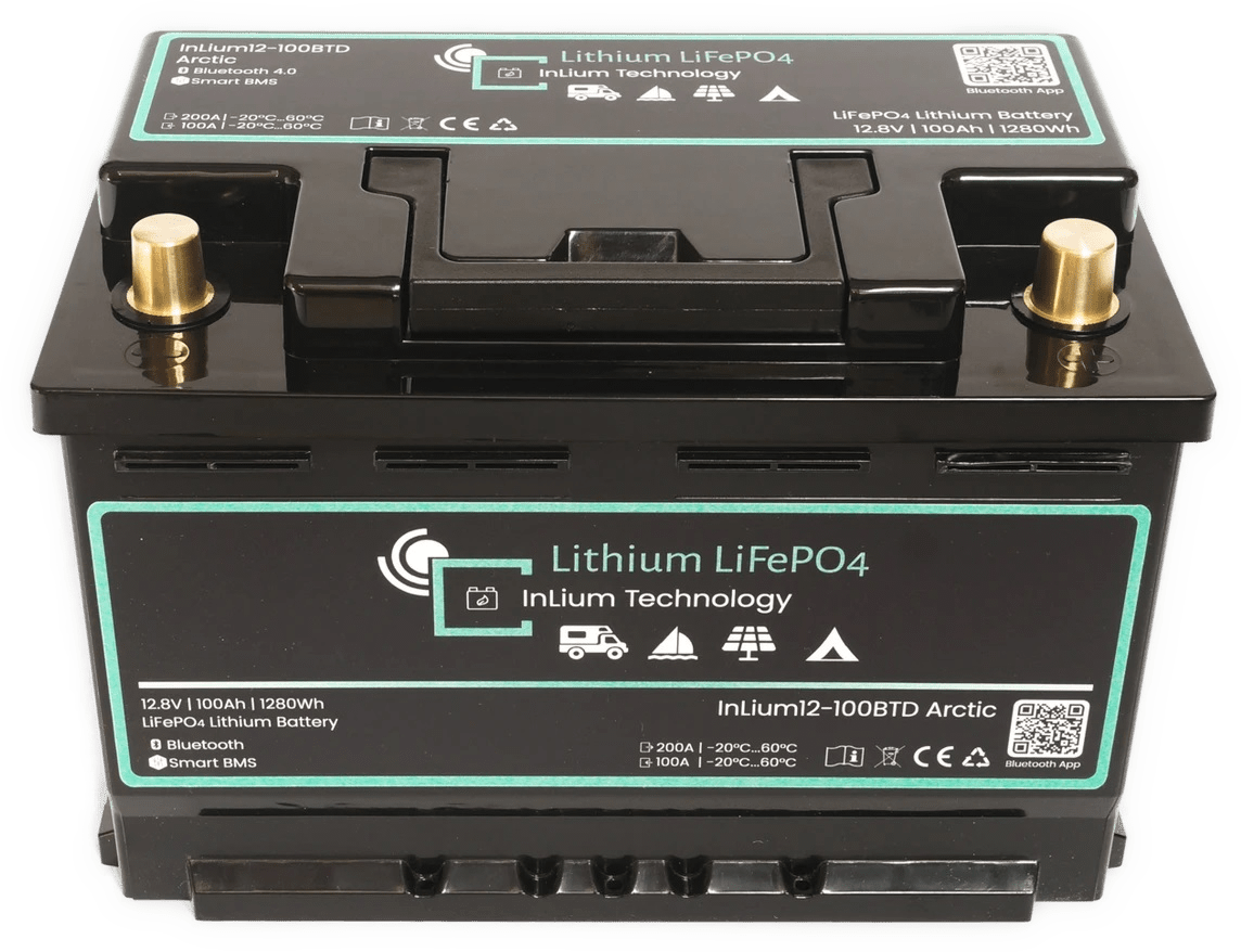 100 AH LiFePO4 Batterie im DIN Gehäuse mit Rundpolen - Batterie | fullSol