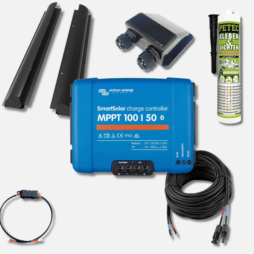 450W Premium Solar-Komplettset 12&24V für Wohnmobil & Van | mit Victron MPPT & 3x 150W HPBC All-Black - Solaranlage | fullSol