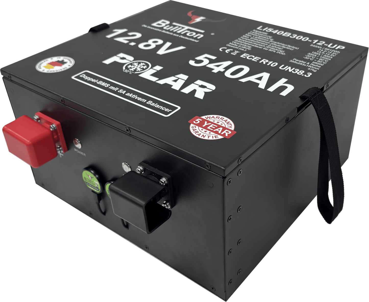540Ah Polar LiFePO4 12.8V Akku mit Heizung, Smart Doppel - BMS und Bluetooth App - Batterie | fullSol