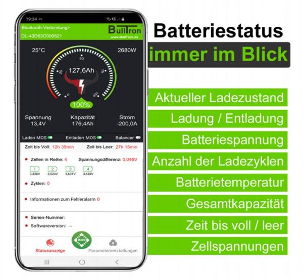 BullTron - 165 AH Polar - LiFePO4 Batterie mit Smart BMS und Heizung