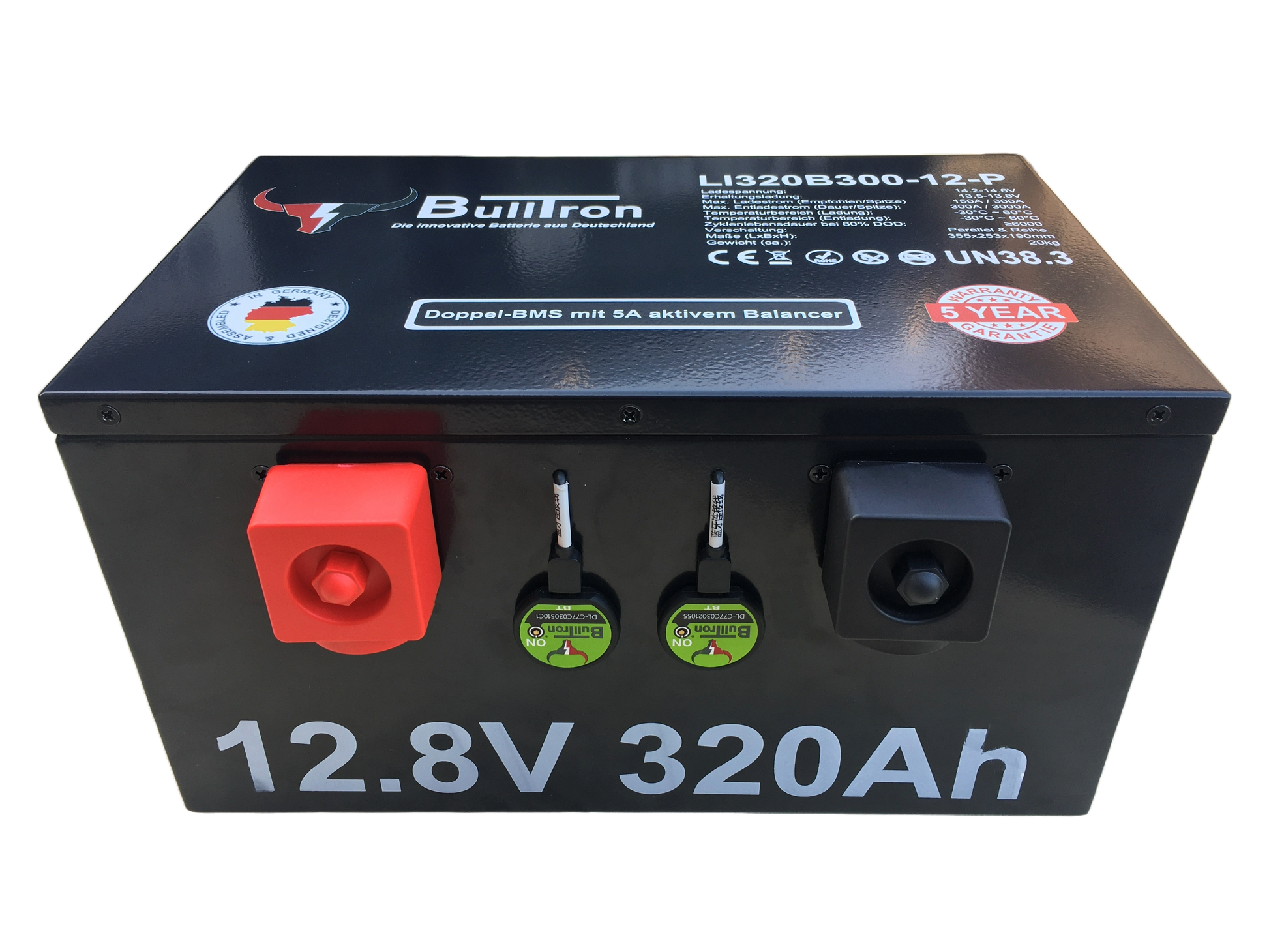 Bulltron 320Ah Polar LiFePO4 12.8V Akku mit Heizung, Smart Doppel-BMS und Bluetooth App