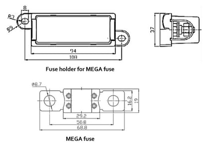 Victron Sicherungshalter für Mega-Fuse - Hochlastsicherungen