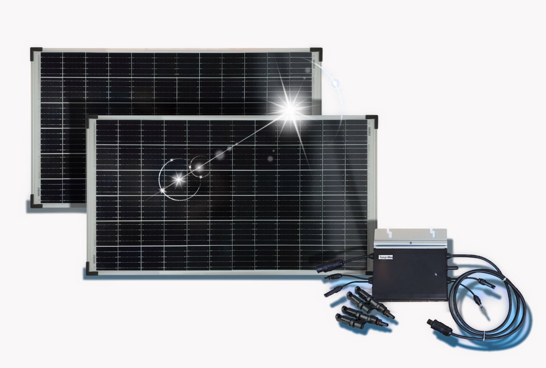 Balkonkraftwerk 600 Watt mit Hoymiles HM - 600 Microwechselrichter - Solaranlage | fullSol