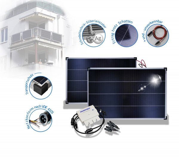 Balkonsolaranlage 600 Watt mit Hoymiles HM - 800 Micro - Inverter - Solaranlage | fullSol