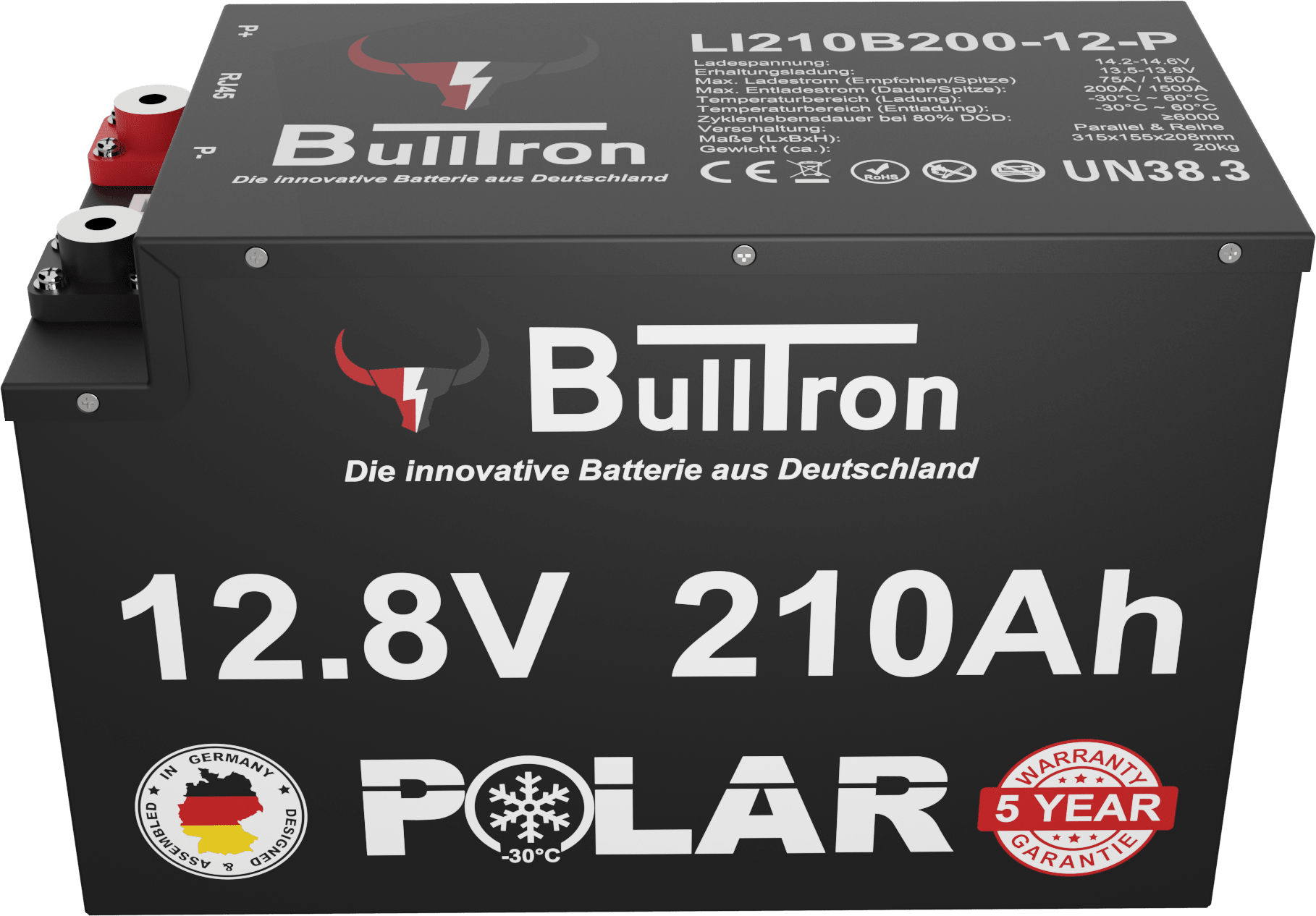 BullTron - 210 AH Polar - LiFePO4 Batterie mit Smart BMS - Batterie | fullSol