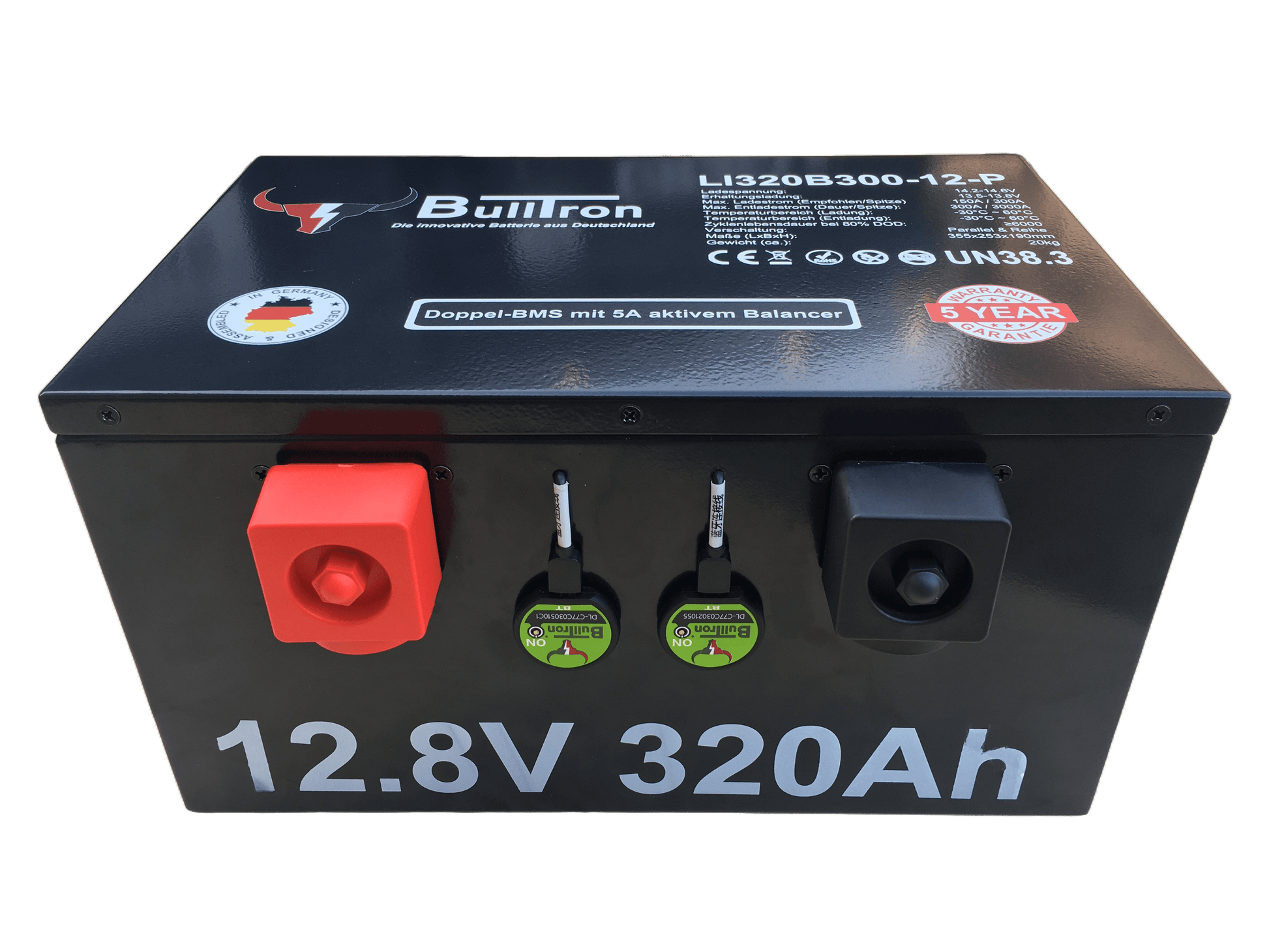 Bulltron 320Ah Polar LiFePO4 12.8V Akku mit Heizung, Smart Doppel - BMS und Bluetooth App - Batterie | fullSol