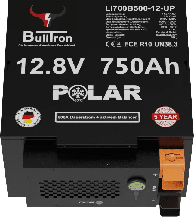 Bulltron 750Ah Polar 12,8V LiFePO4 Untersitzbatterie – Wohnmobil Lithiumakku - LiFePO4 - Batterie | fullSol