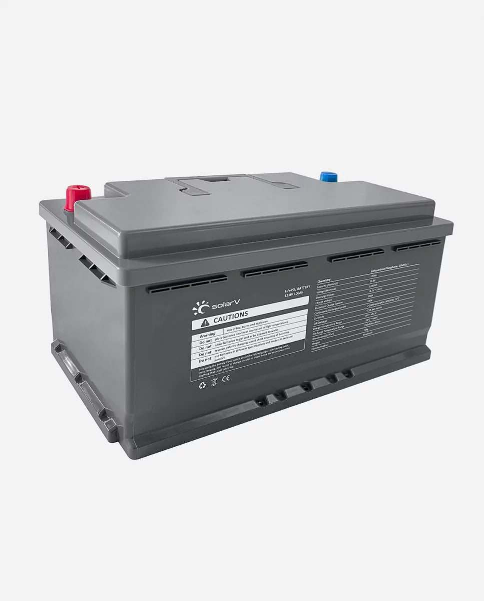 100Ah 12V Lithium Batterie - LiFePO4 Akku mit Bluetooth BMS